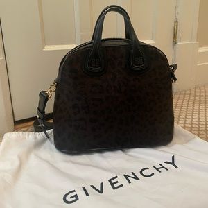 Givenchy leather and pony hair leopard print bag